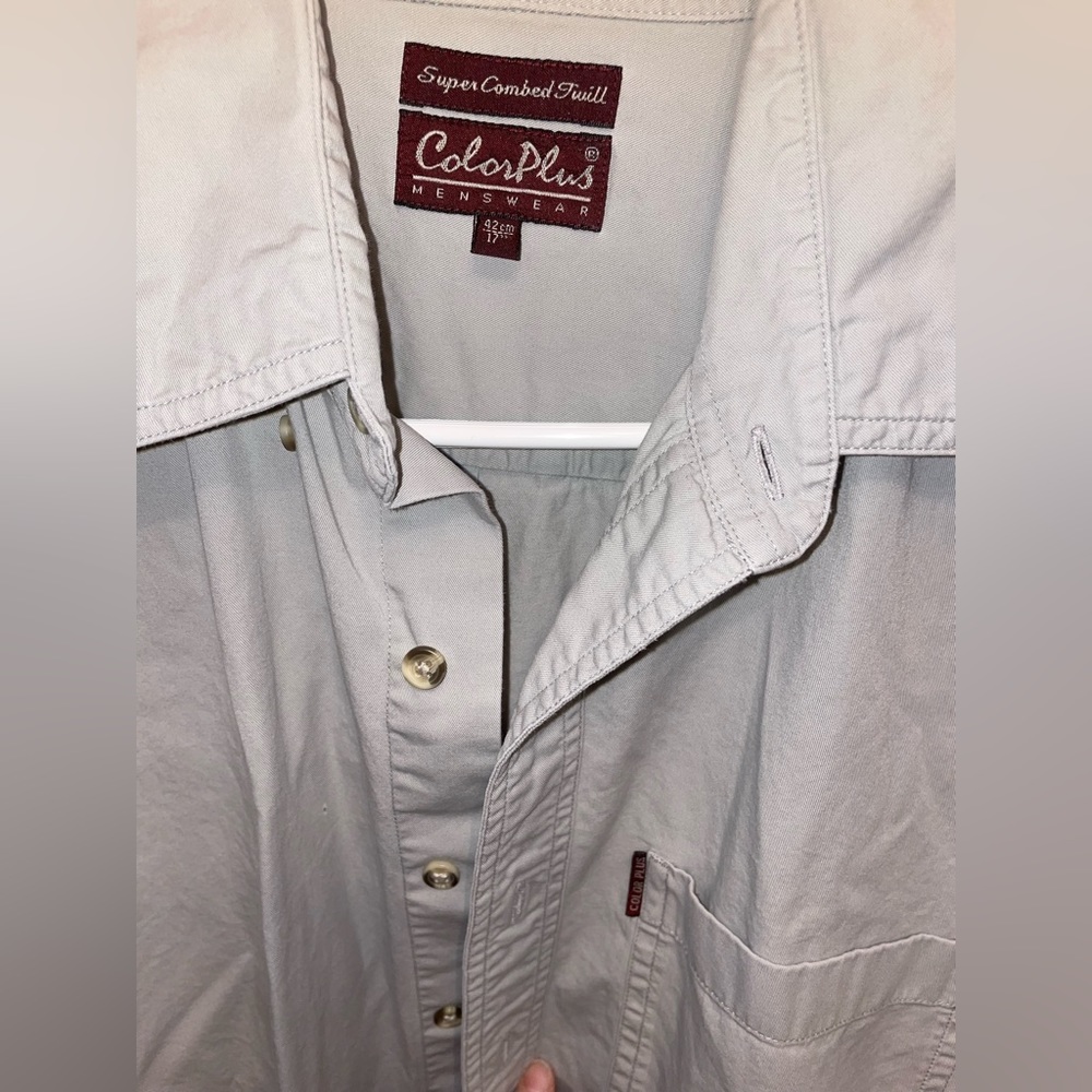 Mens Super Combed Twill ColorPlus Menswear Button-down casual shirt 42cm